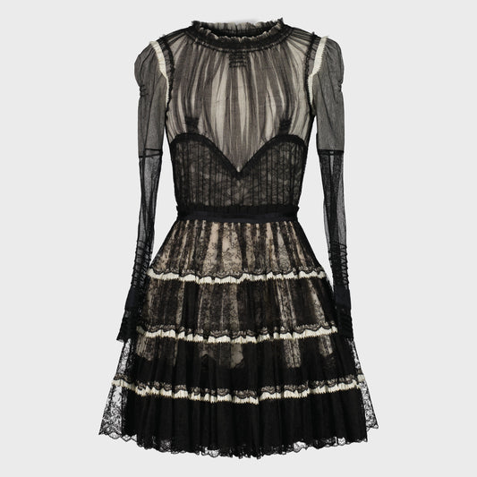 Short Balenciaga dress in lace and tulle