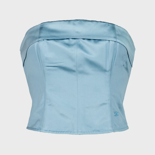 Bustier Satin Baby Blue Chanel Resort 2008 par Karl Lagerfeld