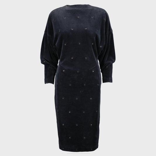 Robe Velours Bleu Alaia FW 1983 par Azzedine Alaia