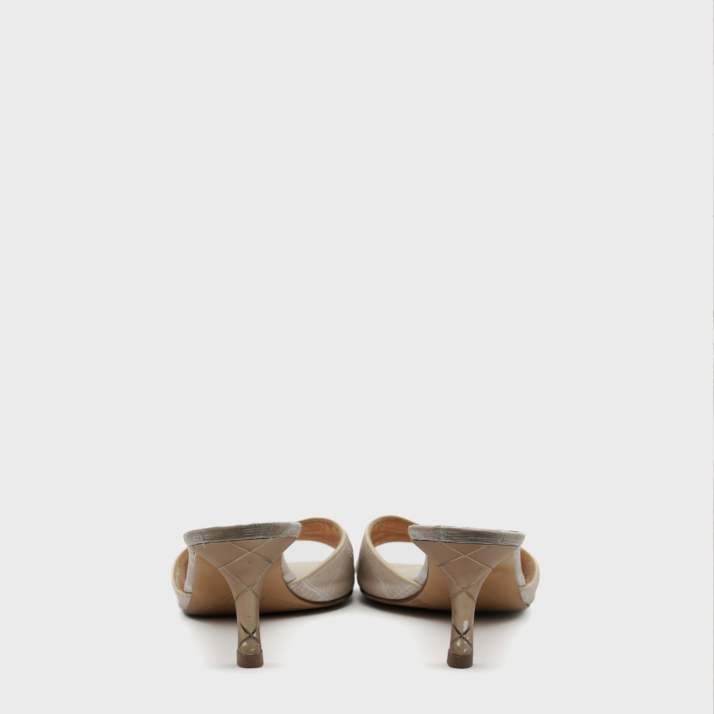 Beige Jacquard Mules Chanel 2000 by Karl Lagerfeld