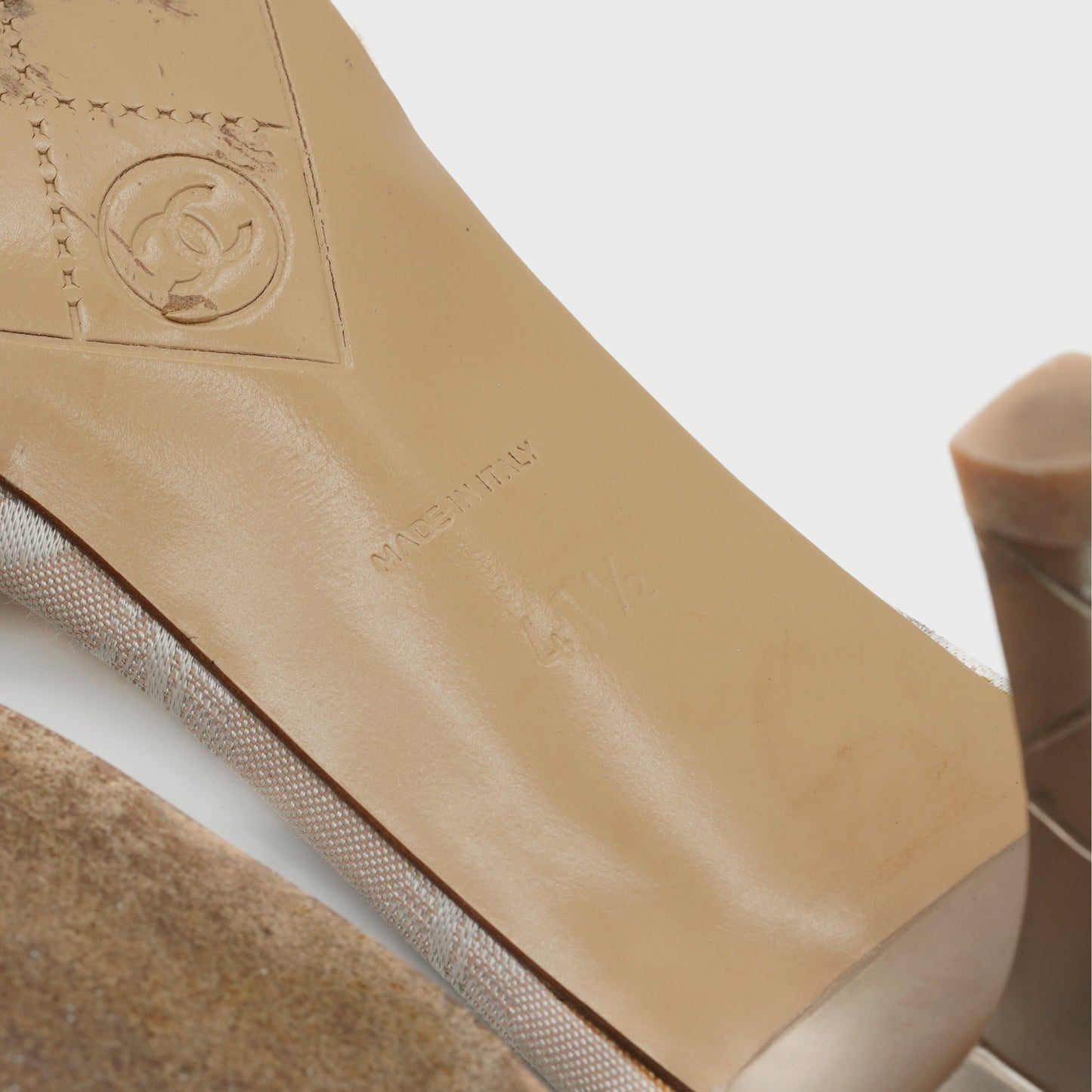Beige Jacquard Mules Chanel 2000 by Karl Lagerfeld