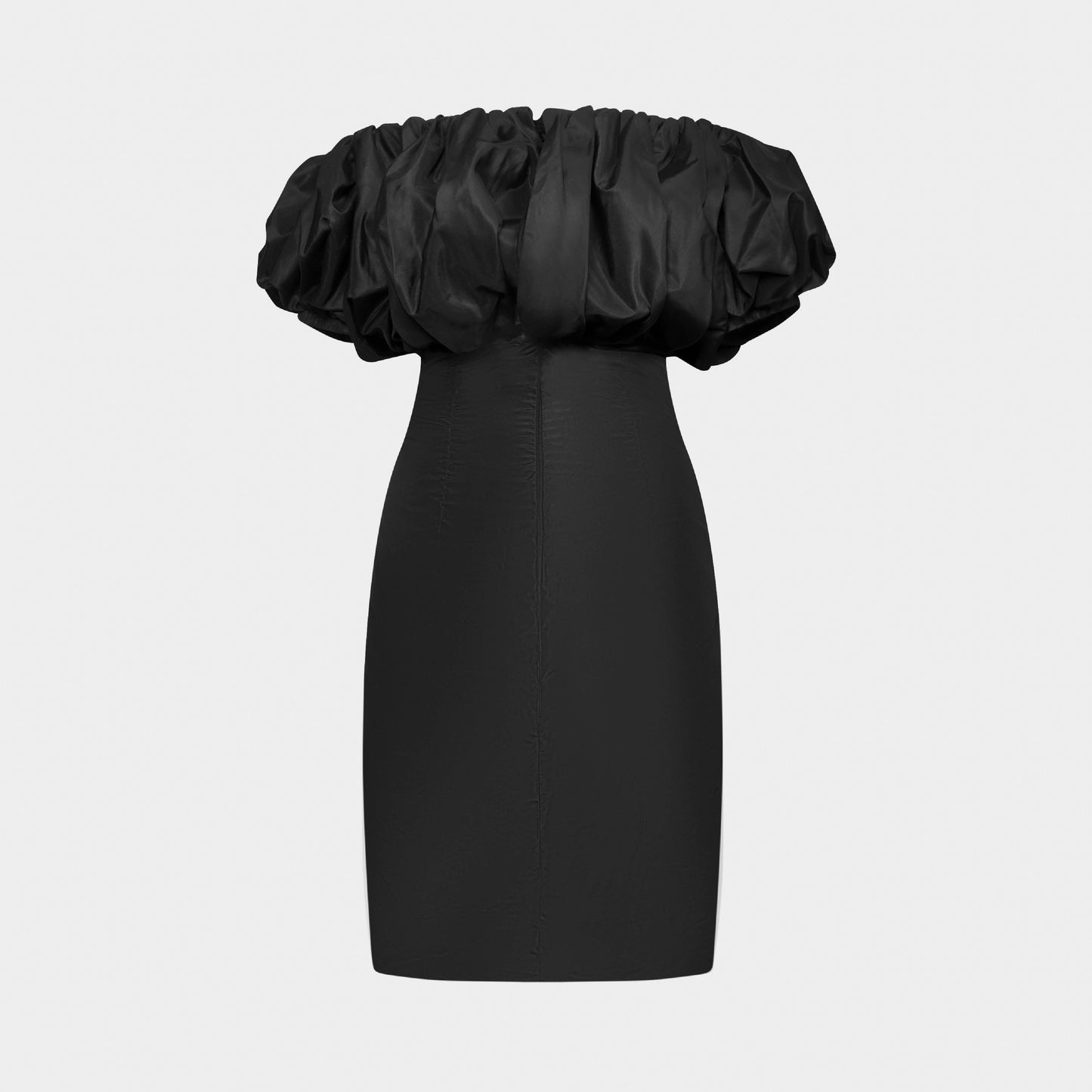 Robe Taffeta Noir 1980 par Paco Rabanne