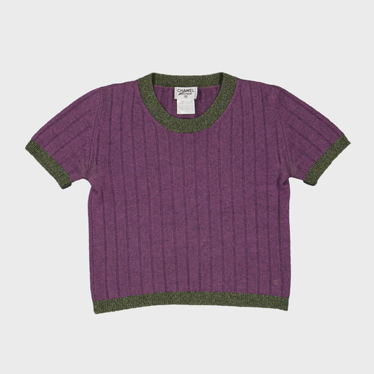T-Shirt Cashemire Violet Chanel FW 1997 par Karl Lagerfeld