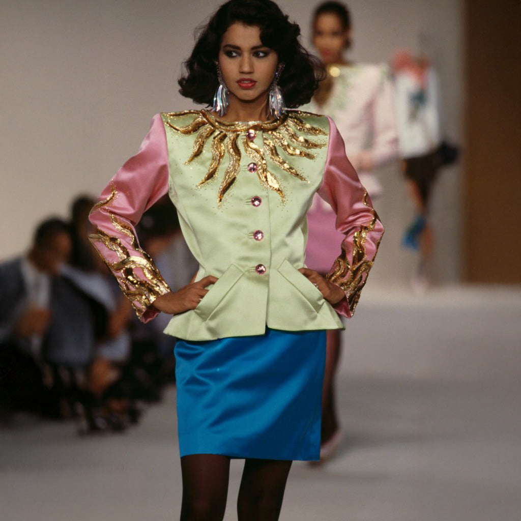 Tailleur Rose Vert Yves Saint Laurent SS 1988