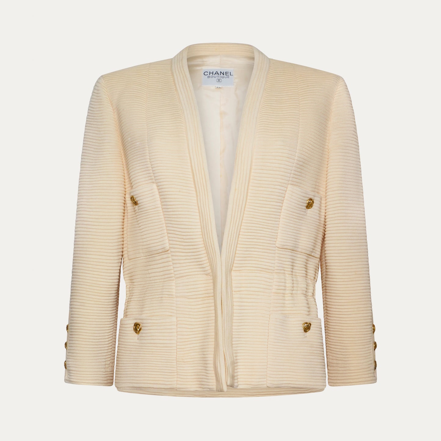 Tailleur Beige Chanel 1990 par Karl Lagerfeld