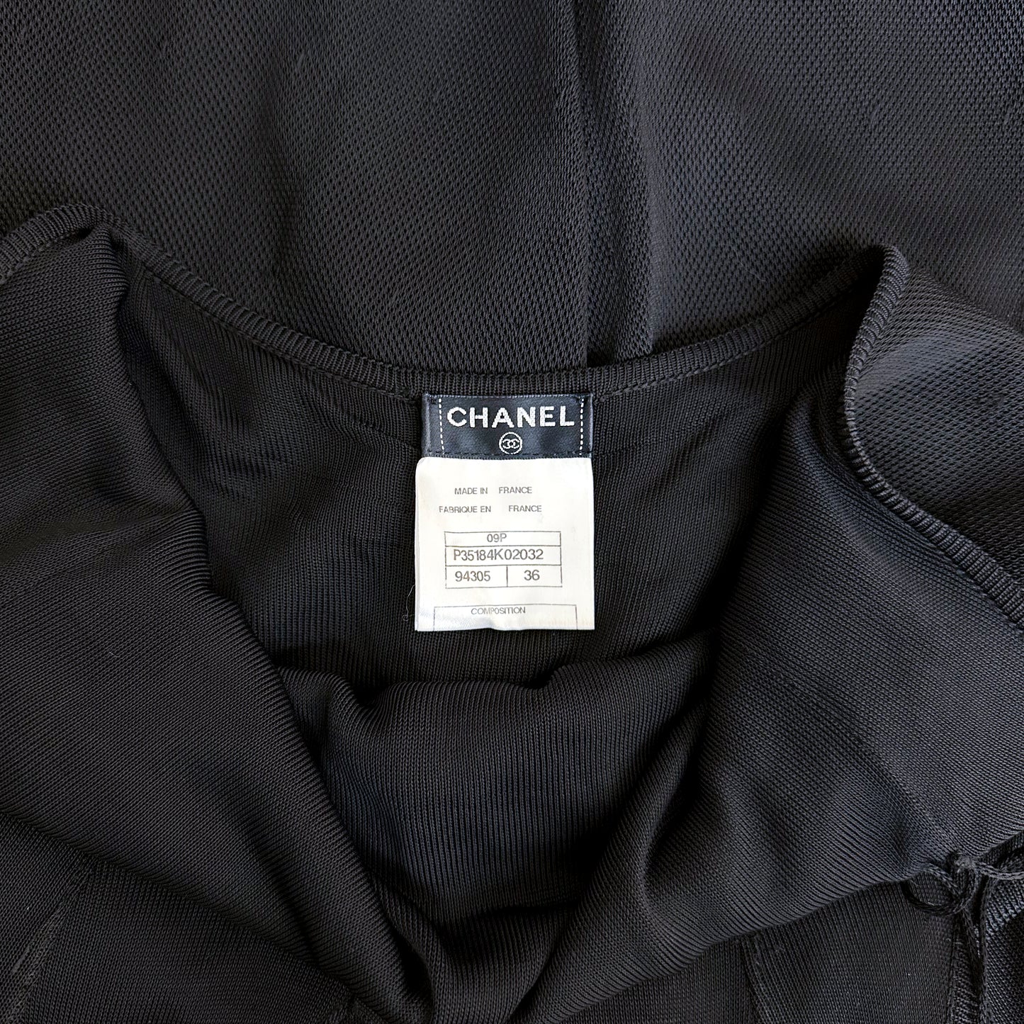Robe Maille Noir Chanel SS 2009 par Karl Lagerfeld