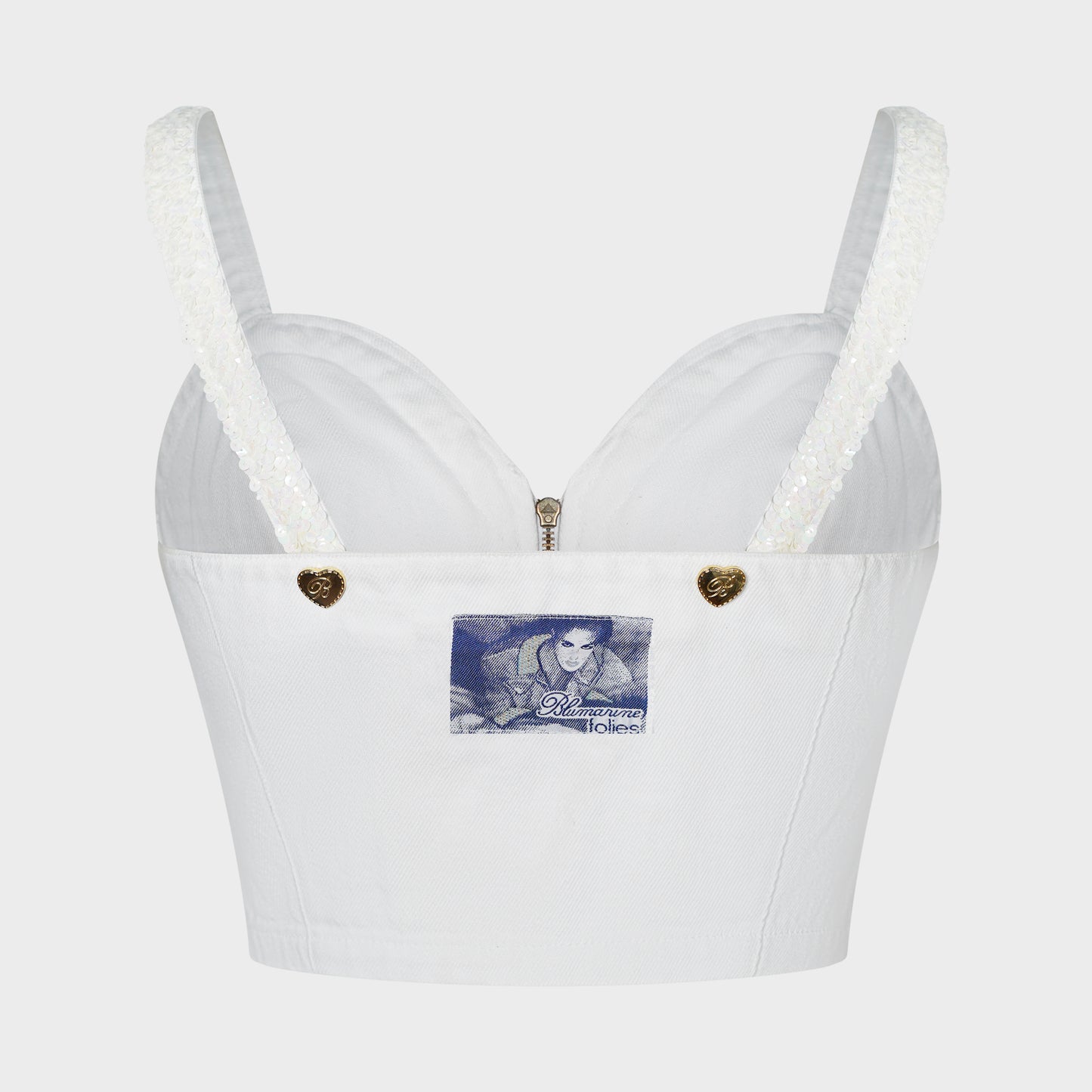 Bustier Blanc Paillette Blumarine 2000