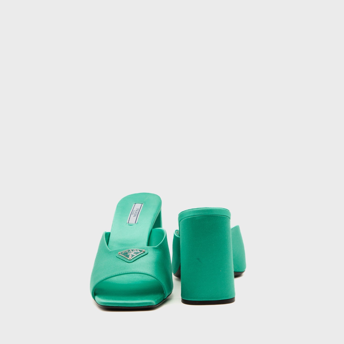 Mules Satin Emeraude Prada 2020 par Miuccia Prada