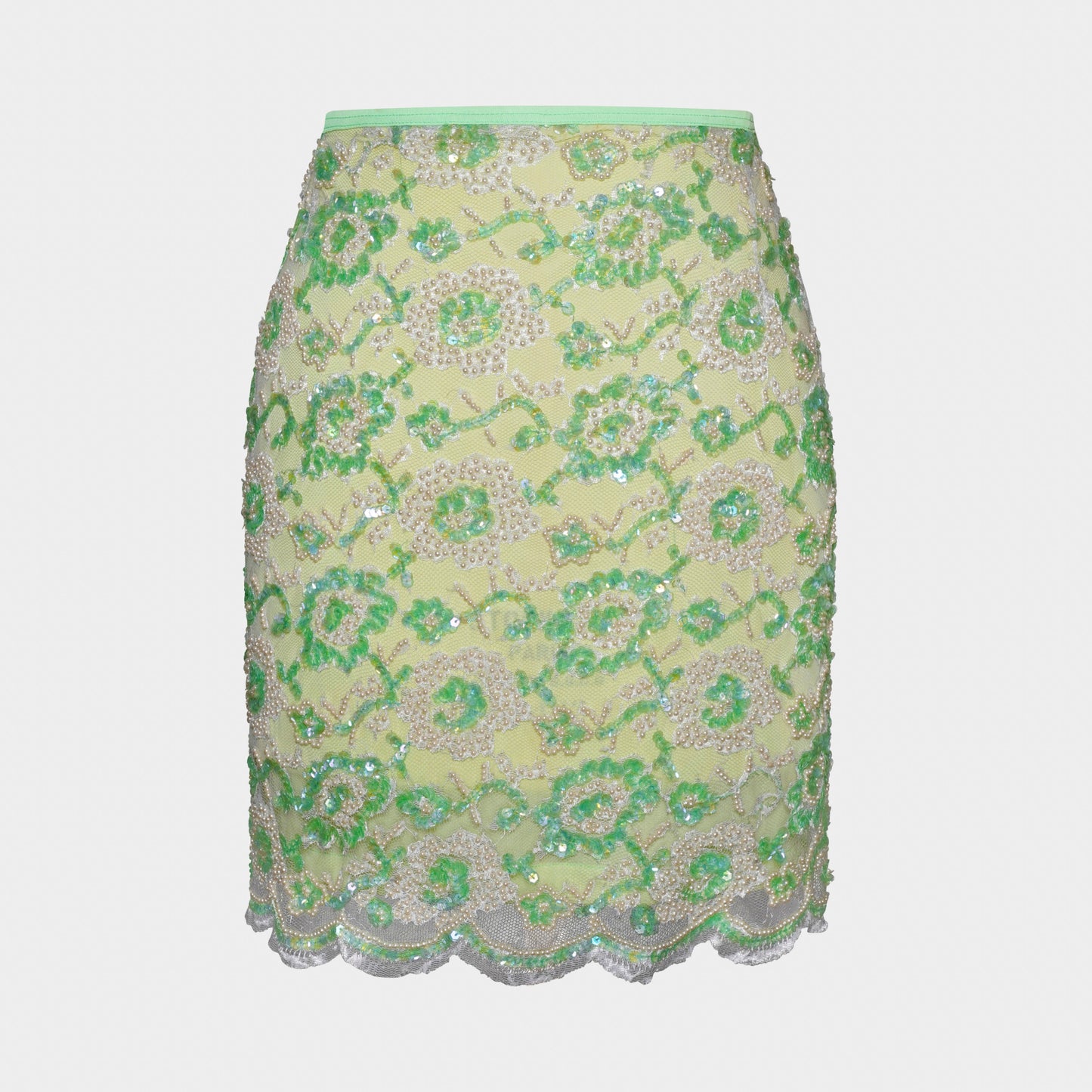 Jupe Brodée Verte La perla 1990