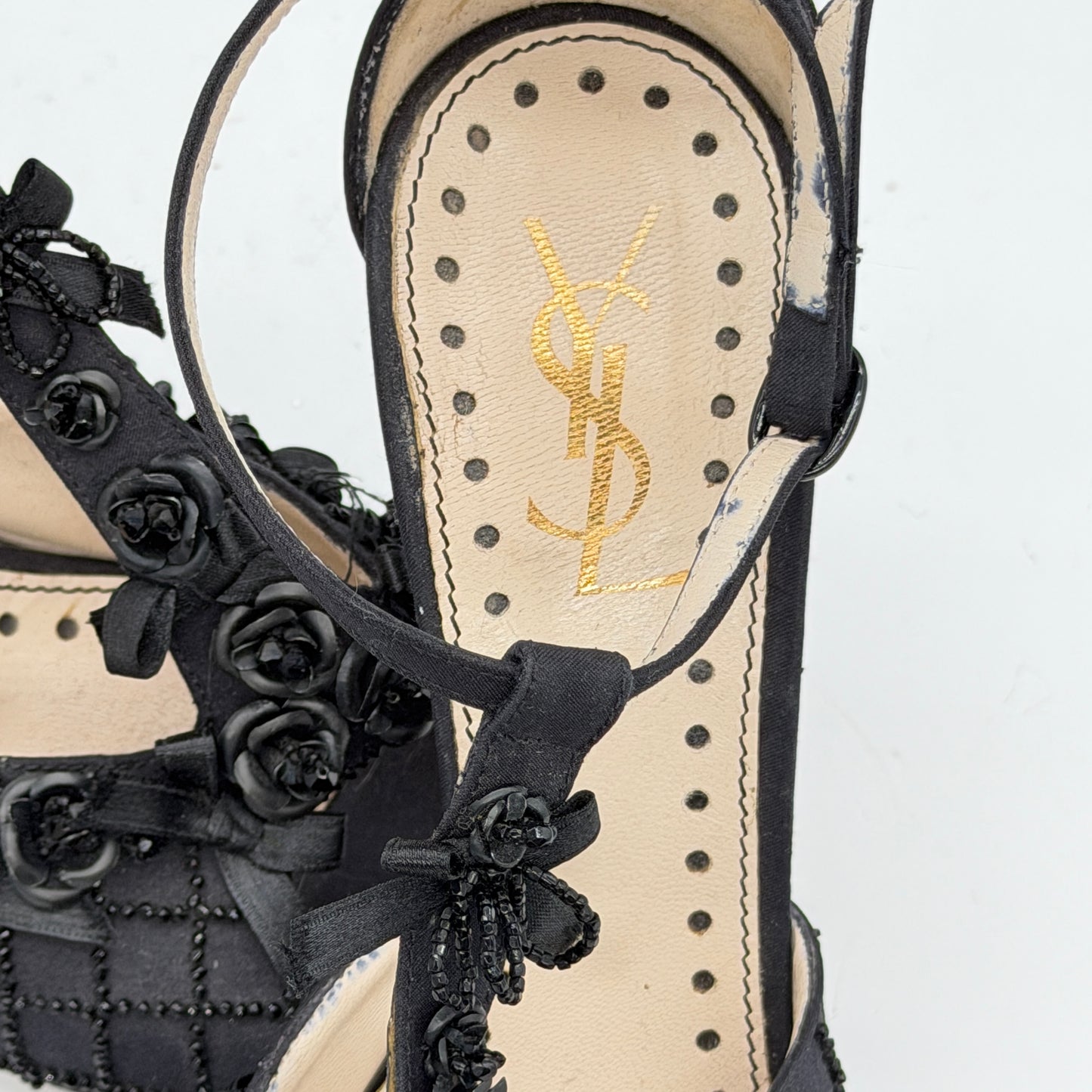 Black Embroidered Pumps by Yves Saint Laurent, 2000