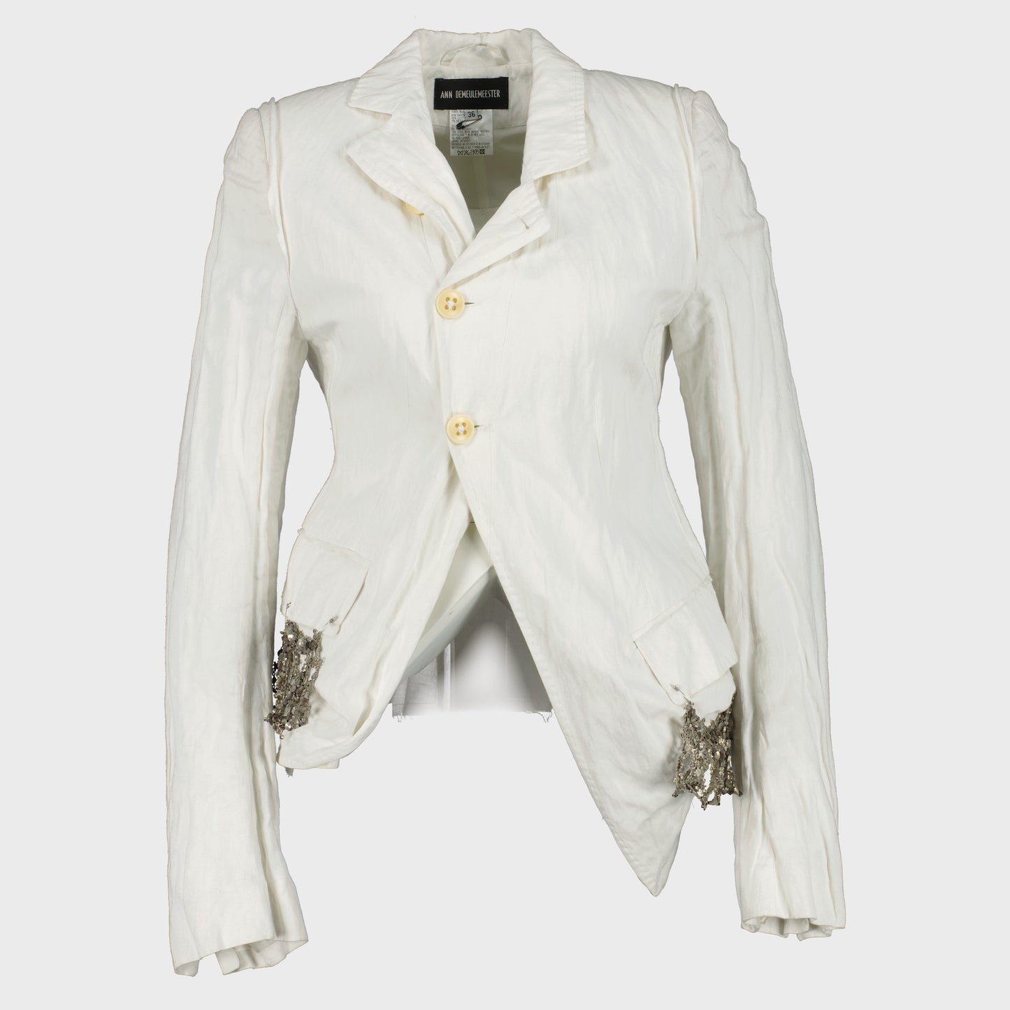 White Unstructured White Jacket Ann Demeulemeester 1990