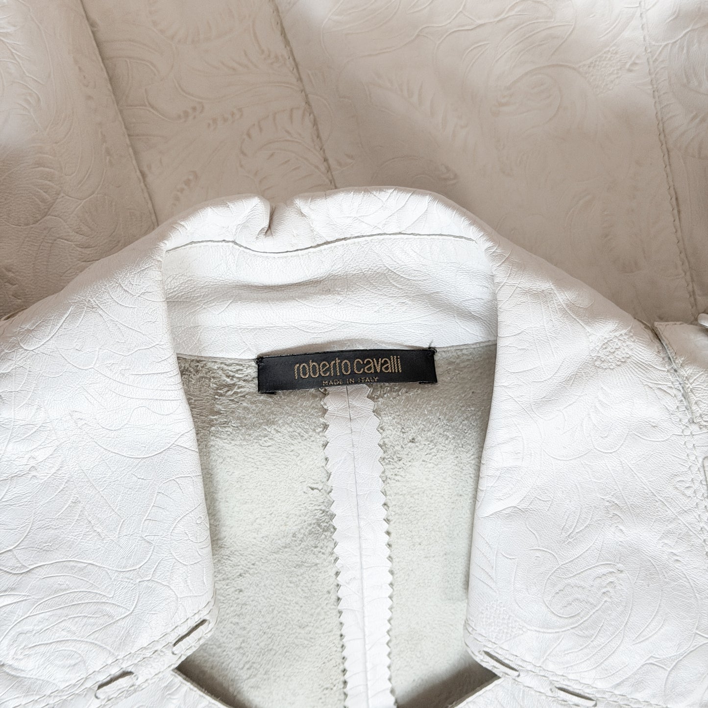 Trench Cuir Blanc Roberto Cavalli 2000