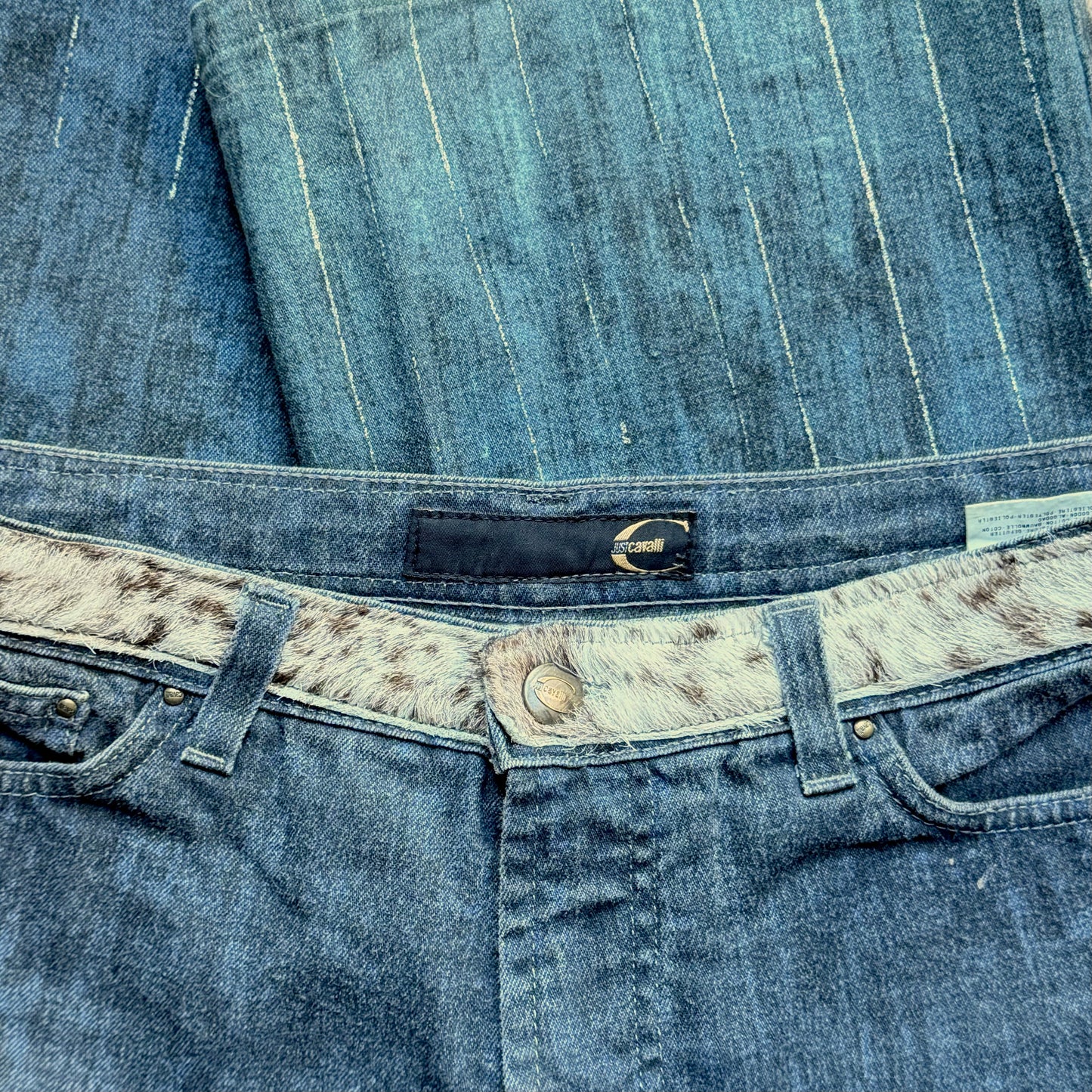 Denim Bleu Strass Roberto Cavalli 2000