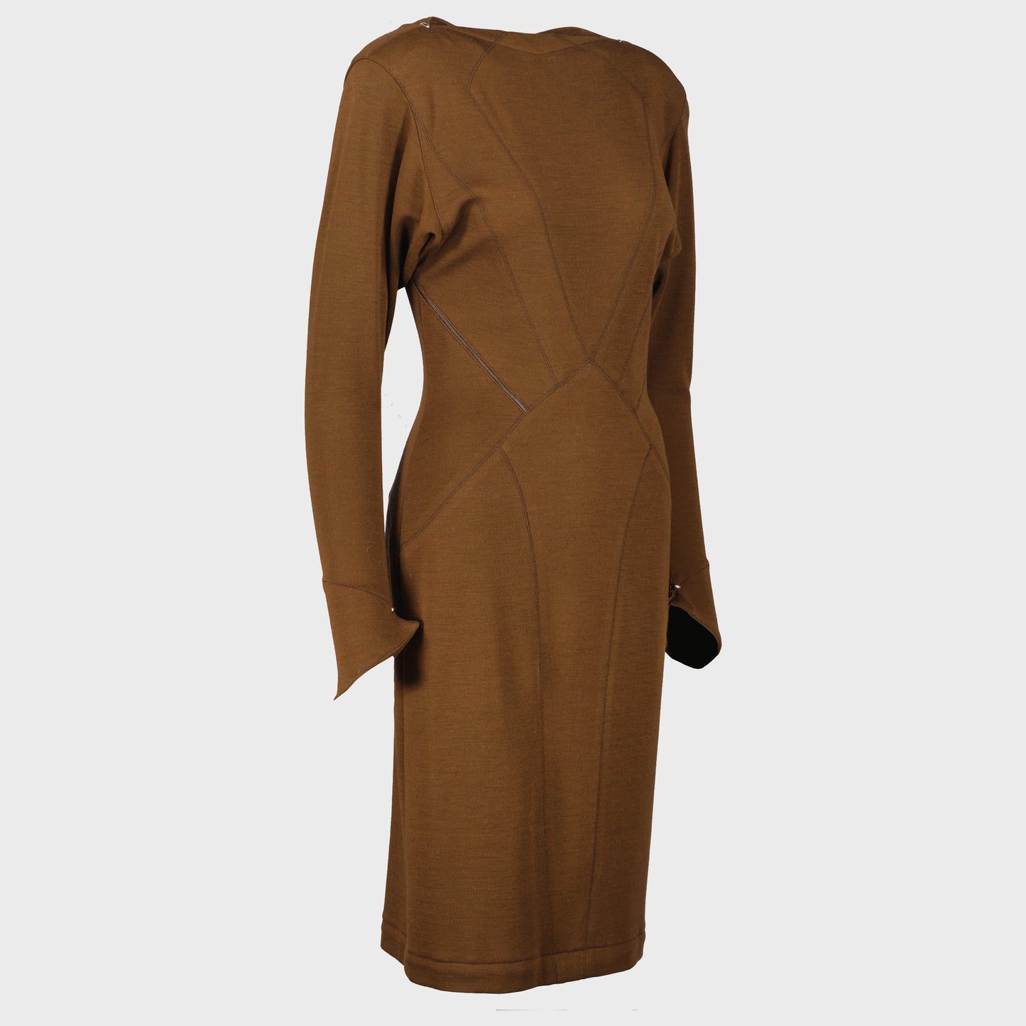 Alaia robe en laine marron FW 1983 par Azzedine Alaia