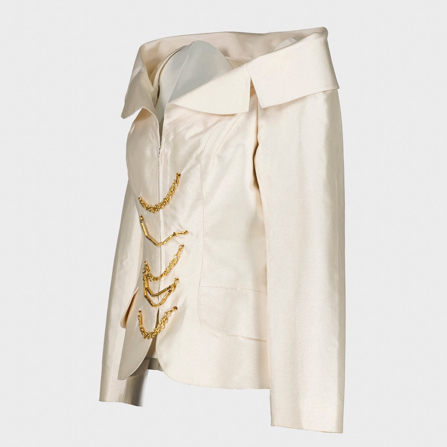 Ivory top with gold chain 1990 by Christian Lacroix