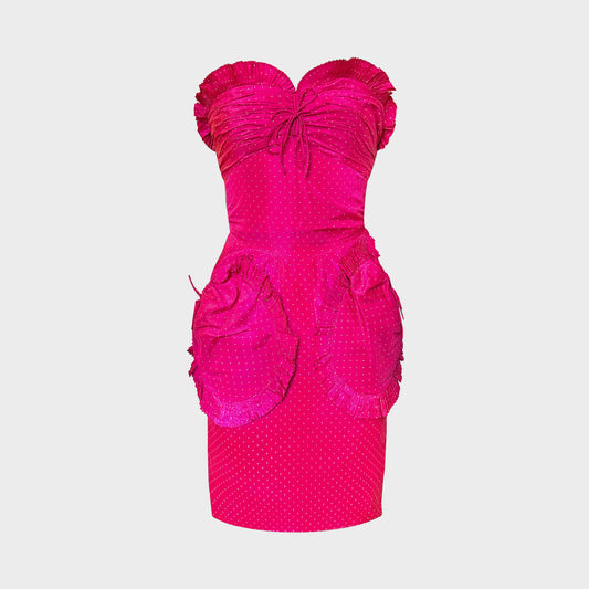 Robe Cocktail Fuchsia 1980 Nina Ricci