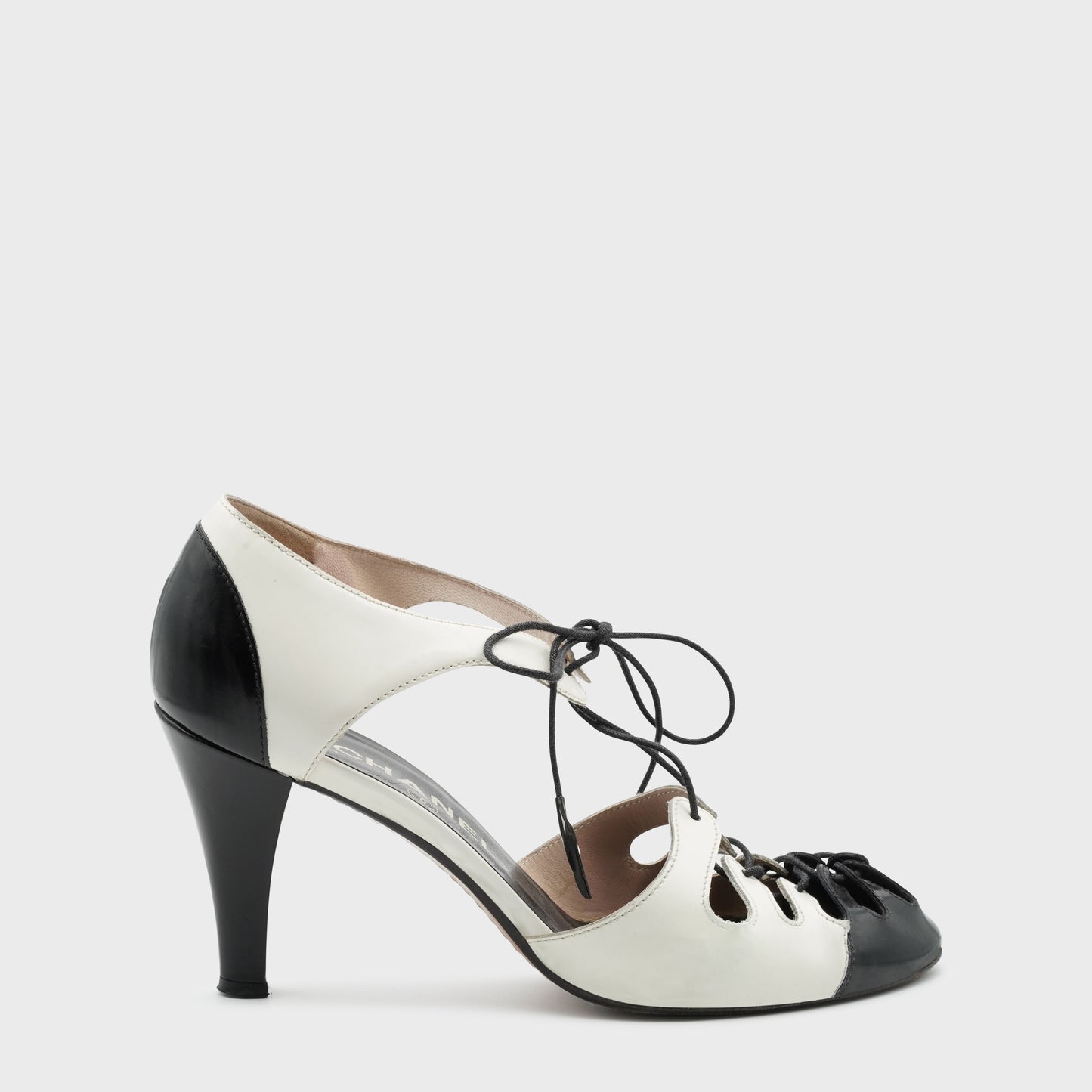 Chanel SS 2003 Black &amp; White Sandals by Karl Lagerfeld