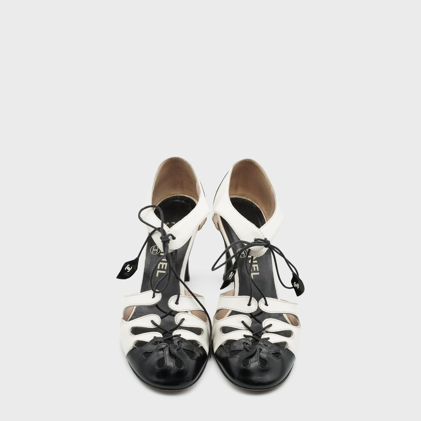 Chanel SS 2003 Black &amp; White Sandals by Karl Lagerfeld