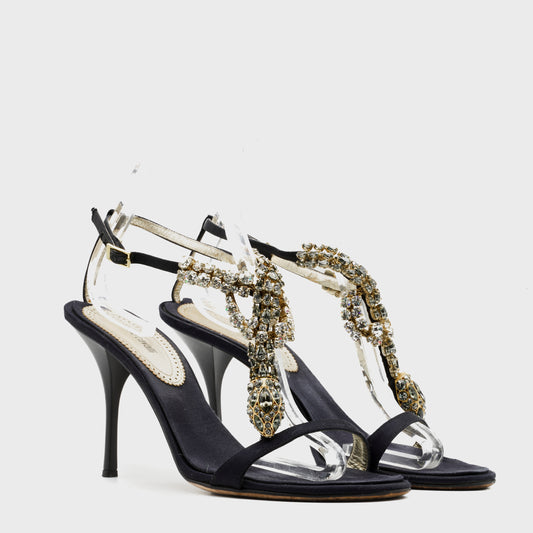 Sandales Noir Serpent Roberto Cavalli 2000