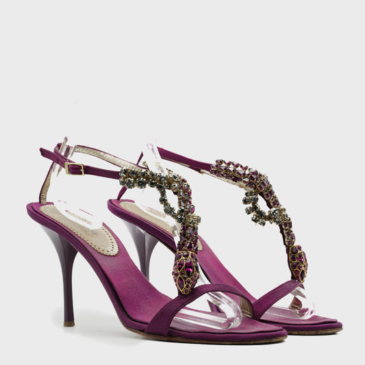 Sandales Pourpre Serpent Roberto Cavalli 2000