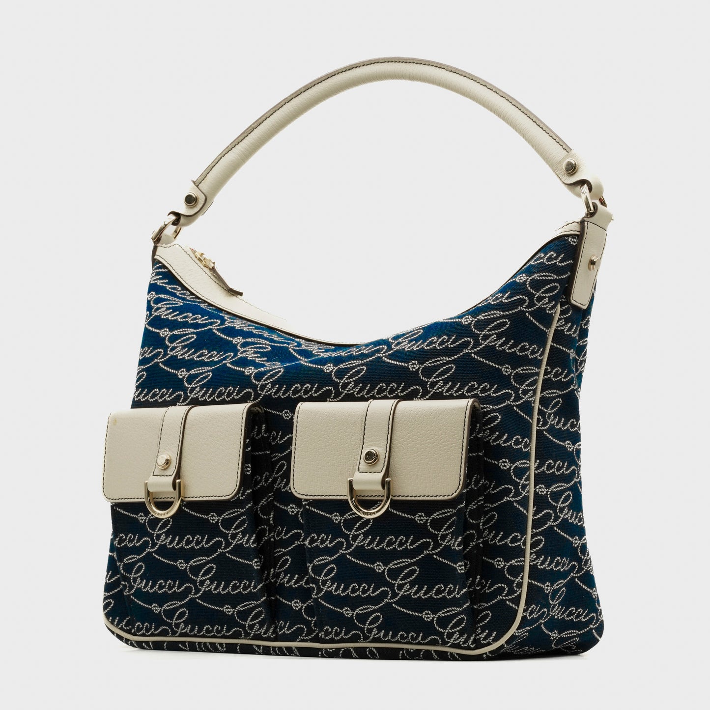 Sac à main toile bleu Gucci 2010