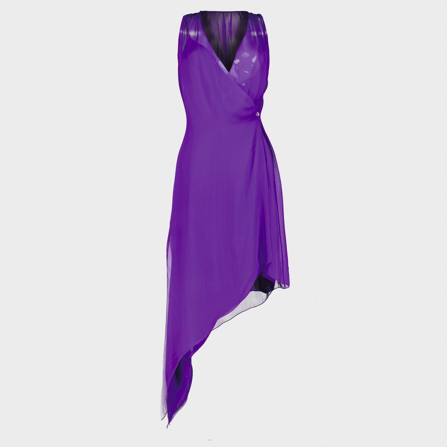 Robe Mousseline Violet Chanel Croisière 2003 par Karl Lagerfeld