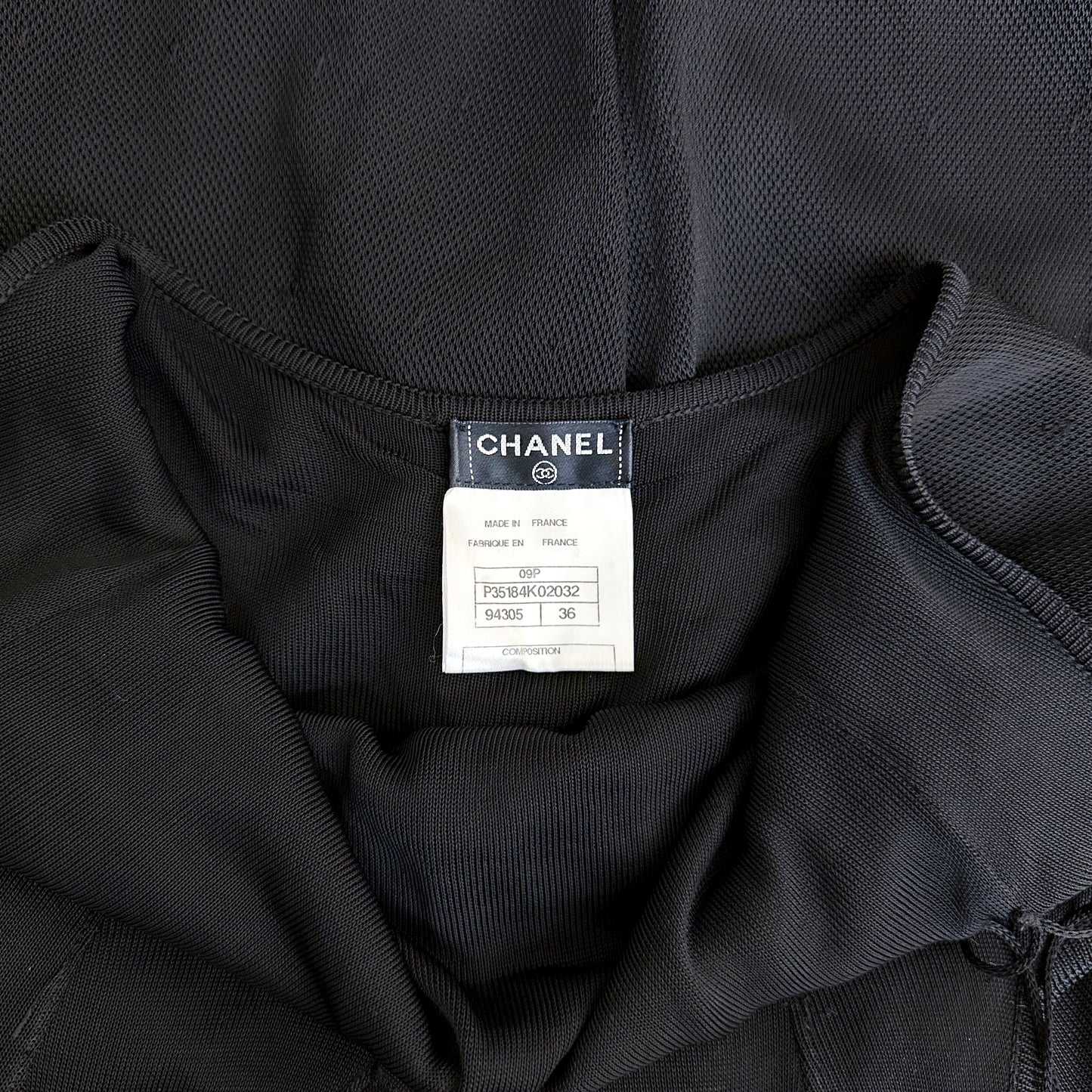 Robe Maille Noir Chanel SS 2009 par Karl Lagerfeld