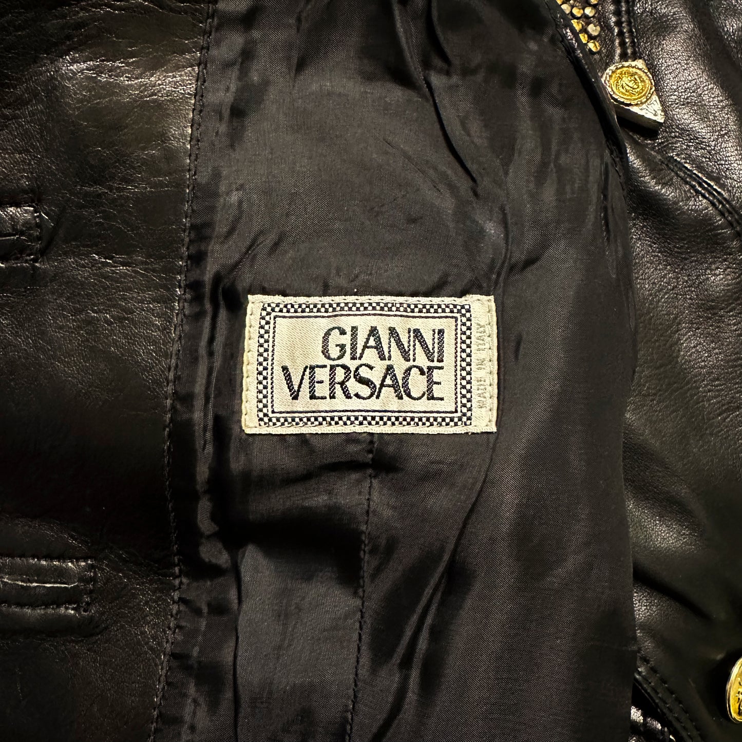 Gilet Cuir Versace FW 1992 par Gianni Versace