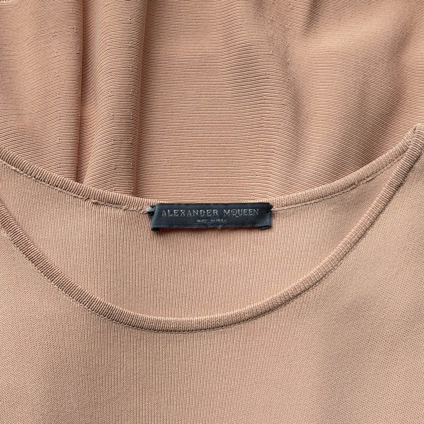 Robe Rose Poudrée Maille Alexander McQueen 2003