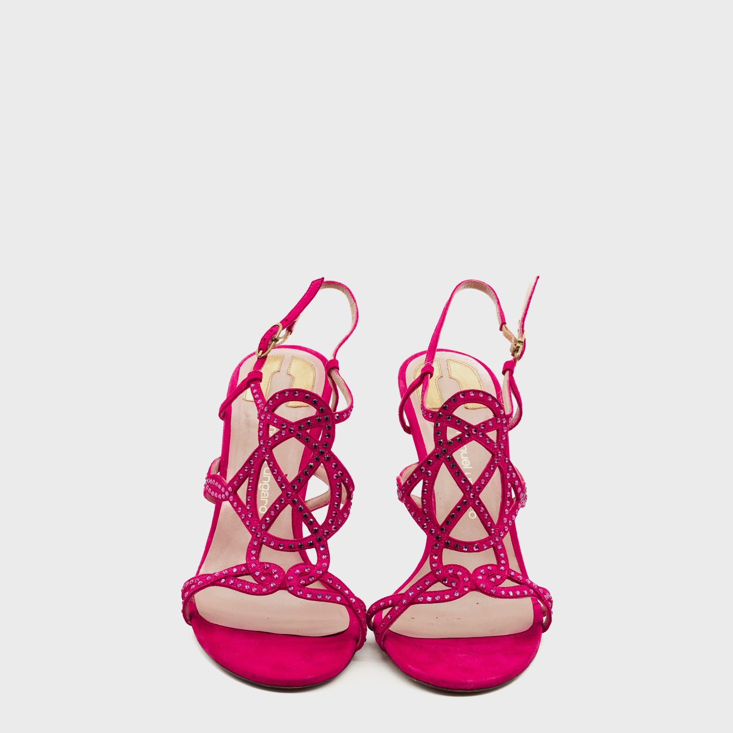 Sandales dain fuchsia Emanuel Ungaro 2000