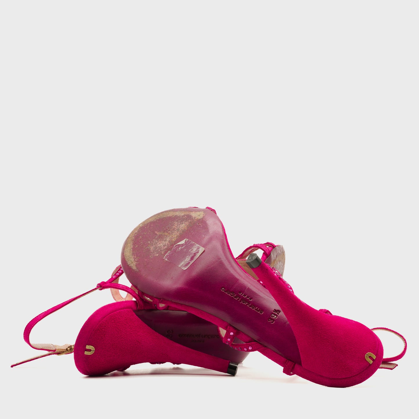 Sandales dain fuchsia Emanuel Ungaro 2000