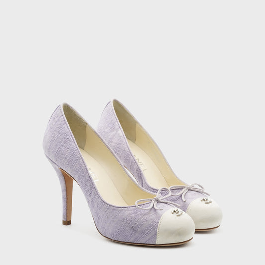 Chanel 2000 Lila tweed pumps by Karl Lagerfeld