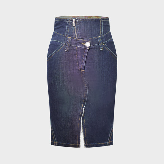 Jupe Denim Superposition Jean's Paul Gaultier 1990 par Jean Paul Gaultier