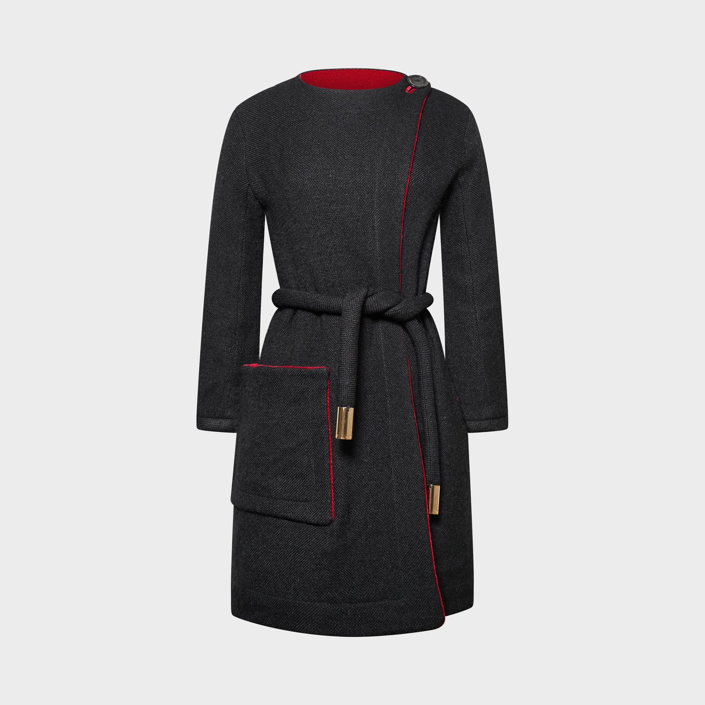 Manteau Noir et Rouge Louis Vuitton 2010 par Marc Jacobs