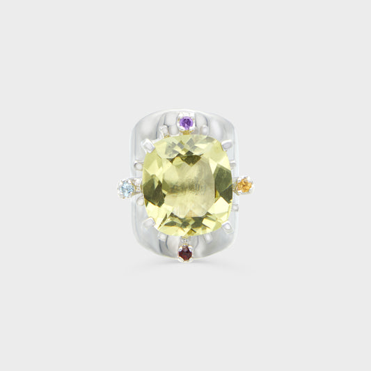 Bague Argent Citrine Christian Lacroix 1990