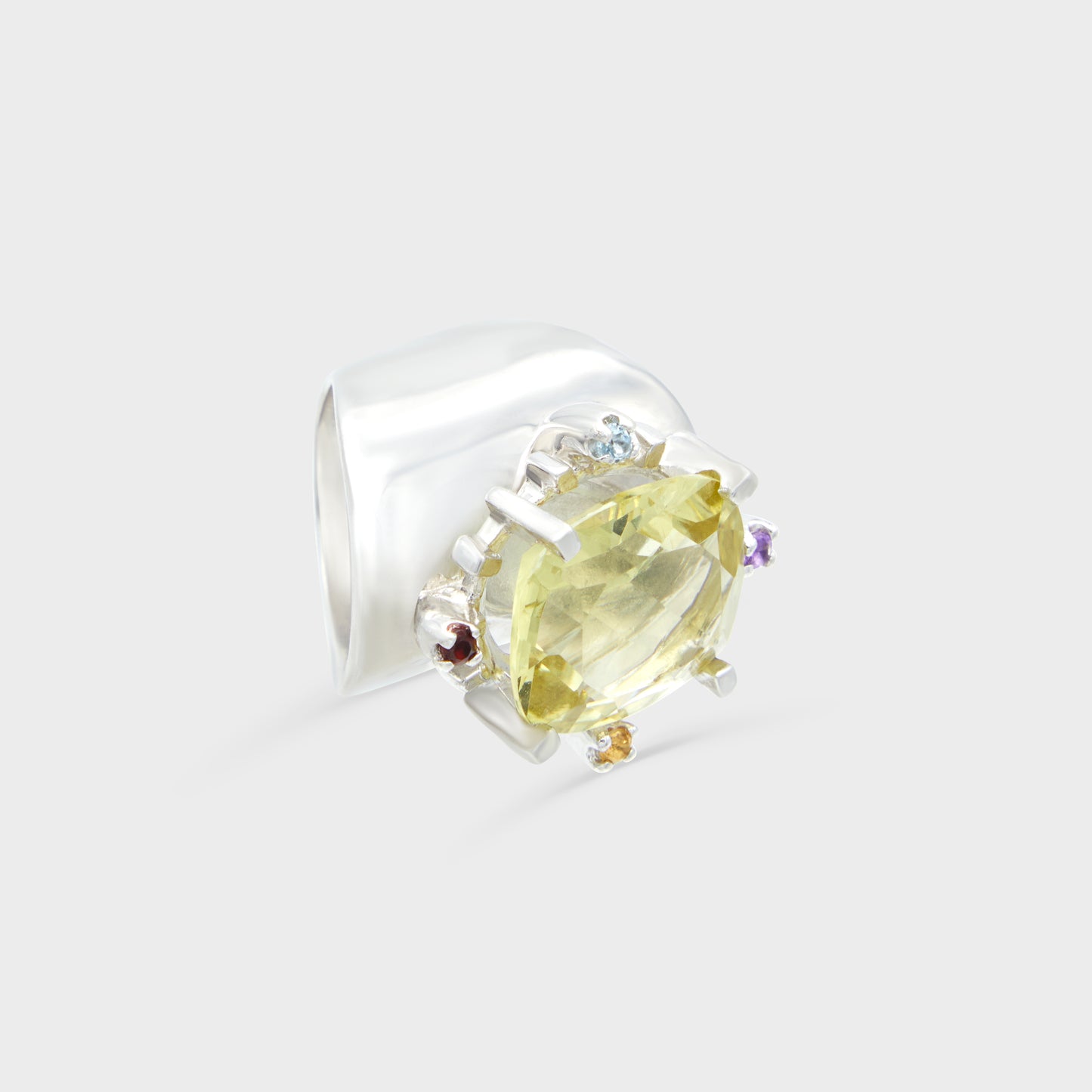 Bague Argent Citrine Christian Lacroix 1990
