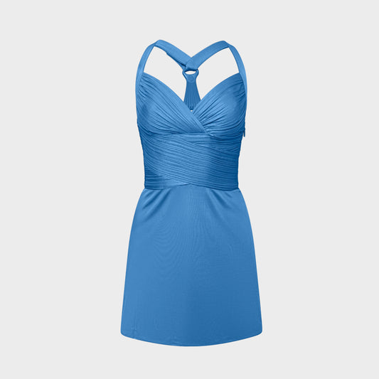 Robe Strap Bleu Versace SS 2008 par Donatella Versace