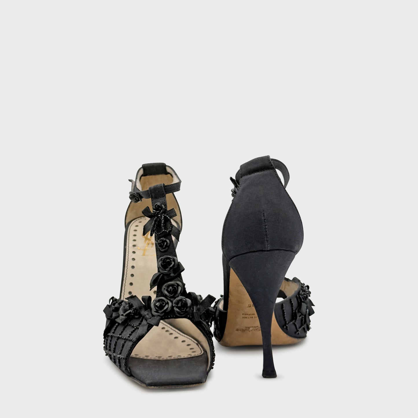 Black Embroidered Pumps by Yves Saint Laurent, 2000