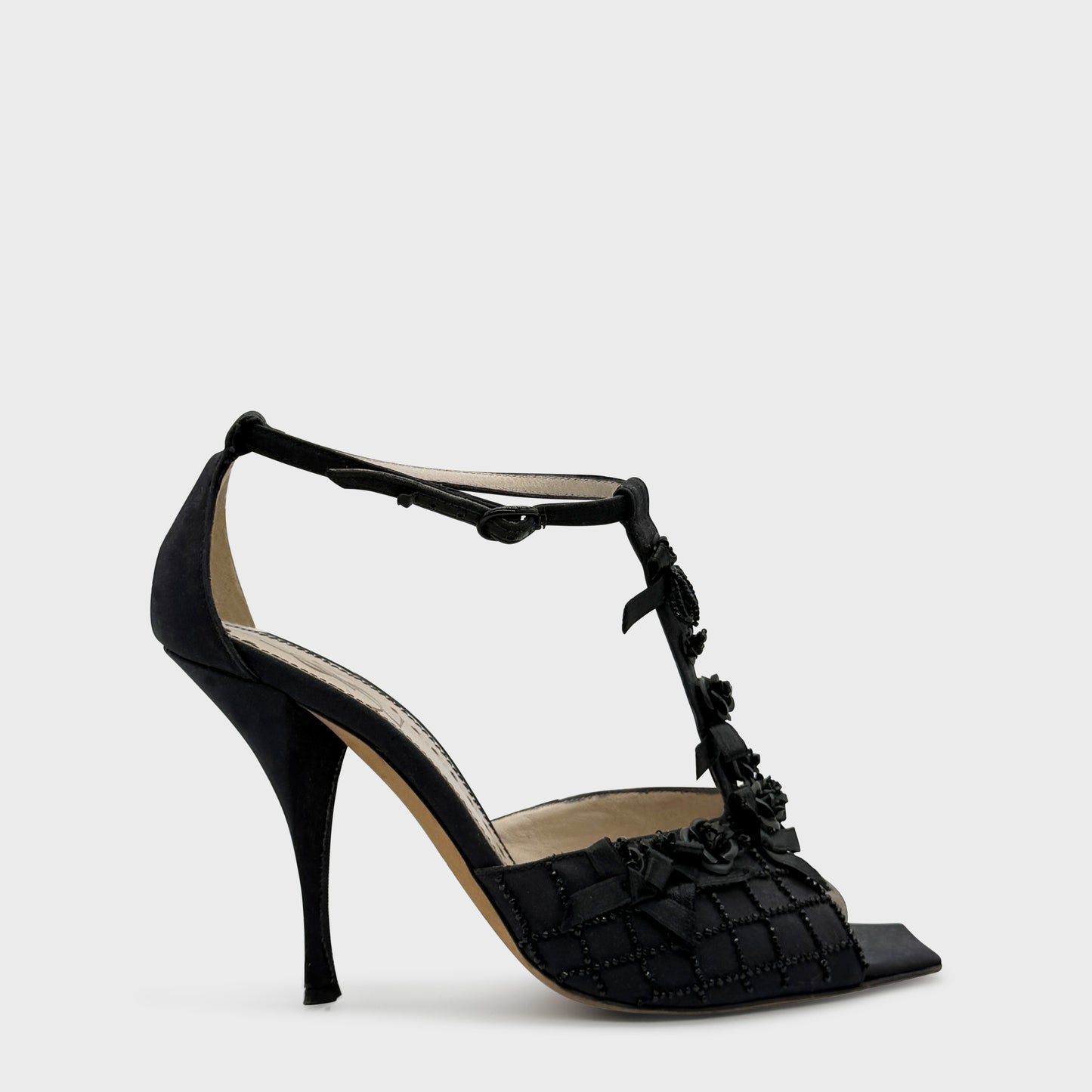 Black Embroidered Pumps by Yves Saint Laurent, 2000