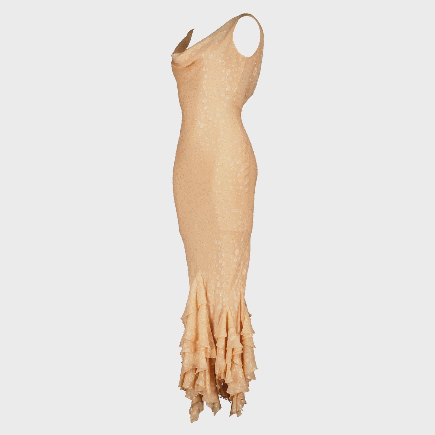 John Galliano Silk Peach Dress