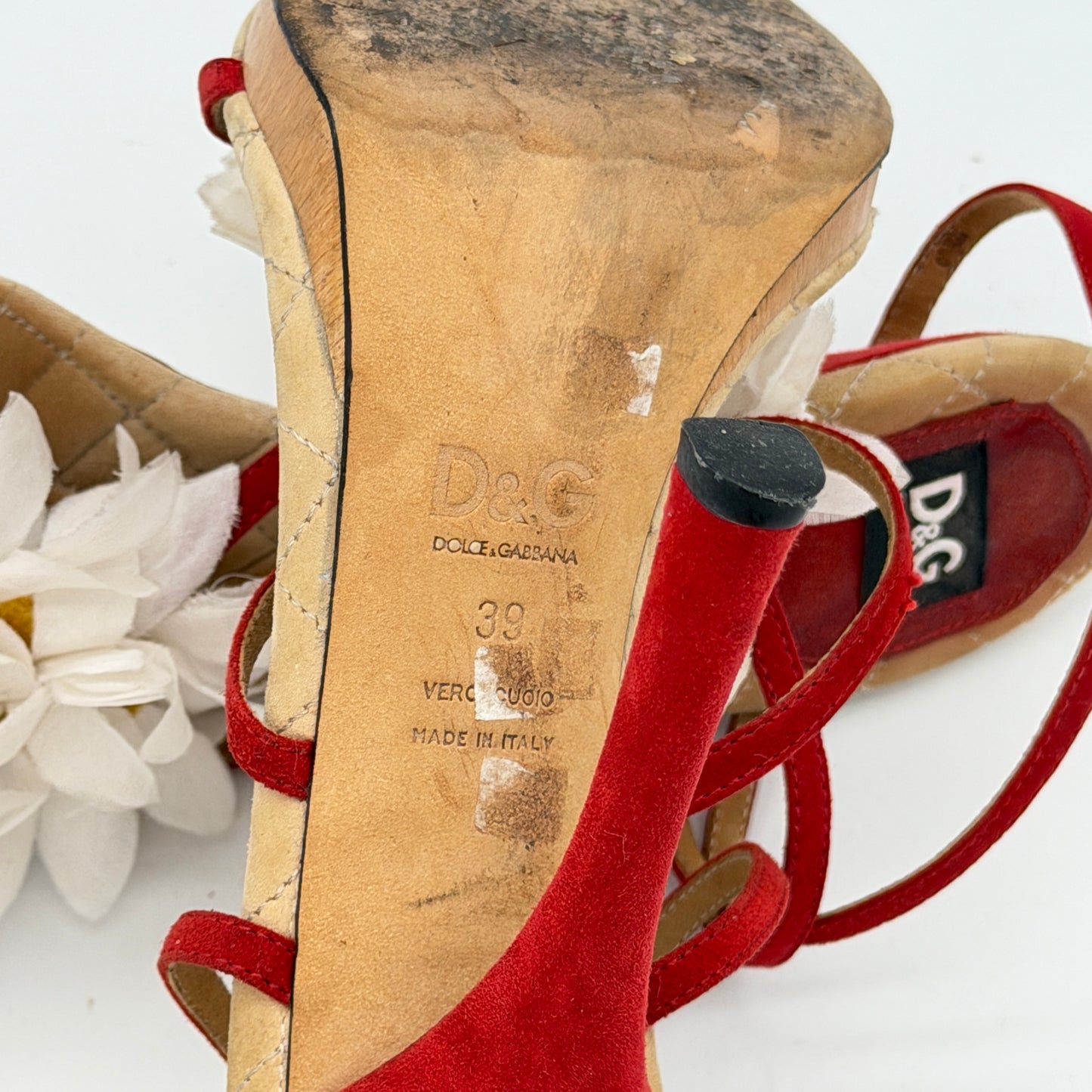 Sandale Rouge Fleur Dolce Gabbana 2000