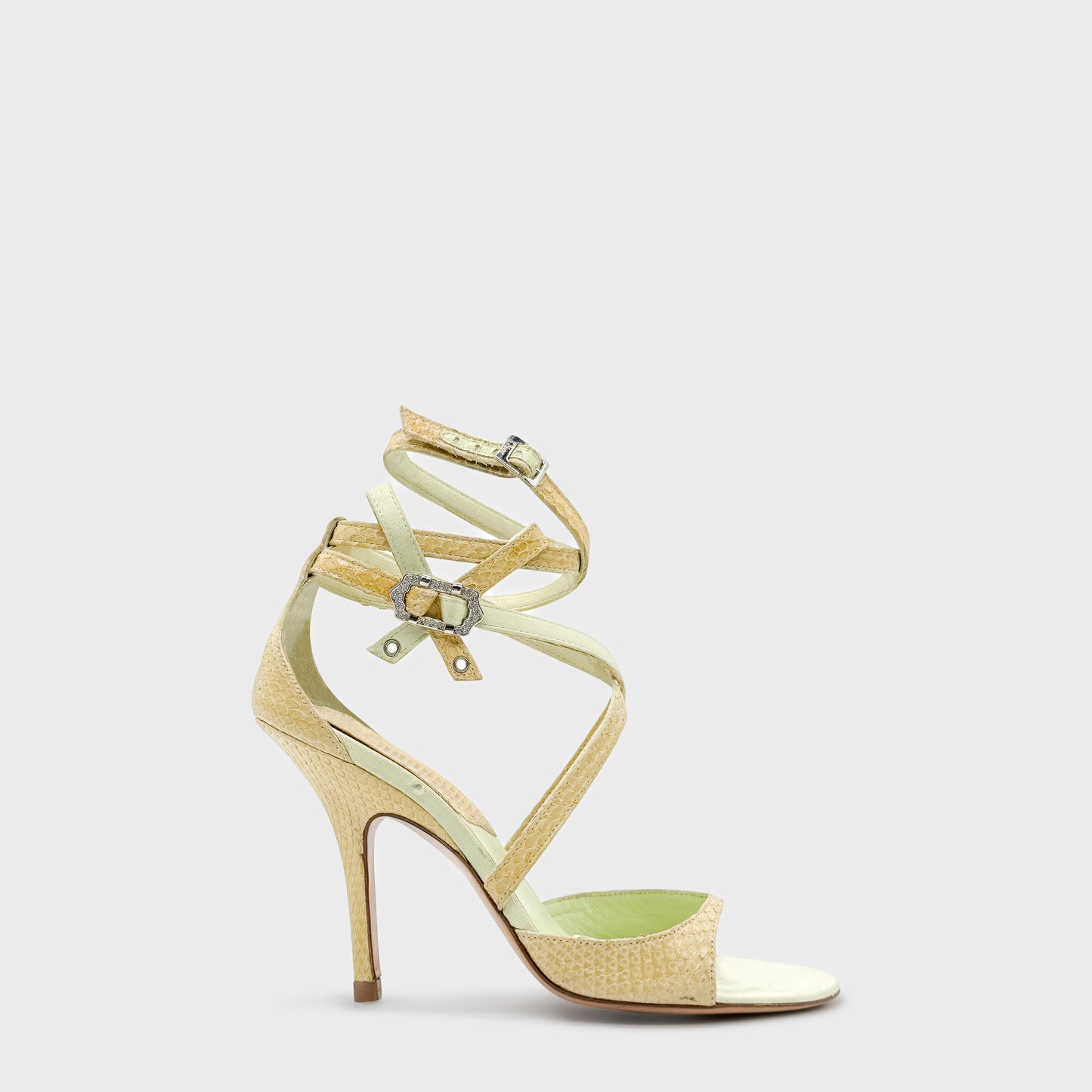 Escarpin Python Jaune Christian Dior 2000 par John Galliano