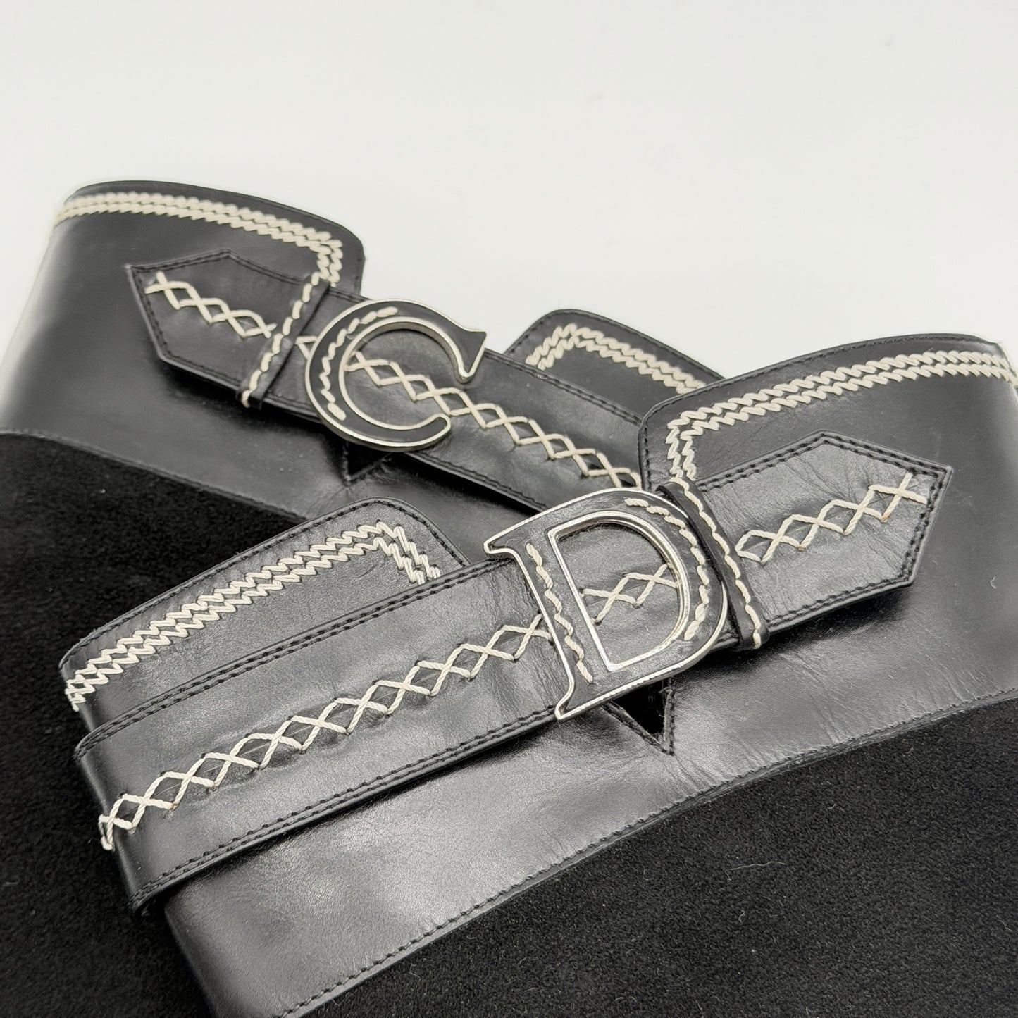 Black suede boots by Christian Dior SS 2005, designed by John Galliano