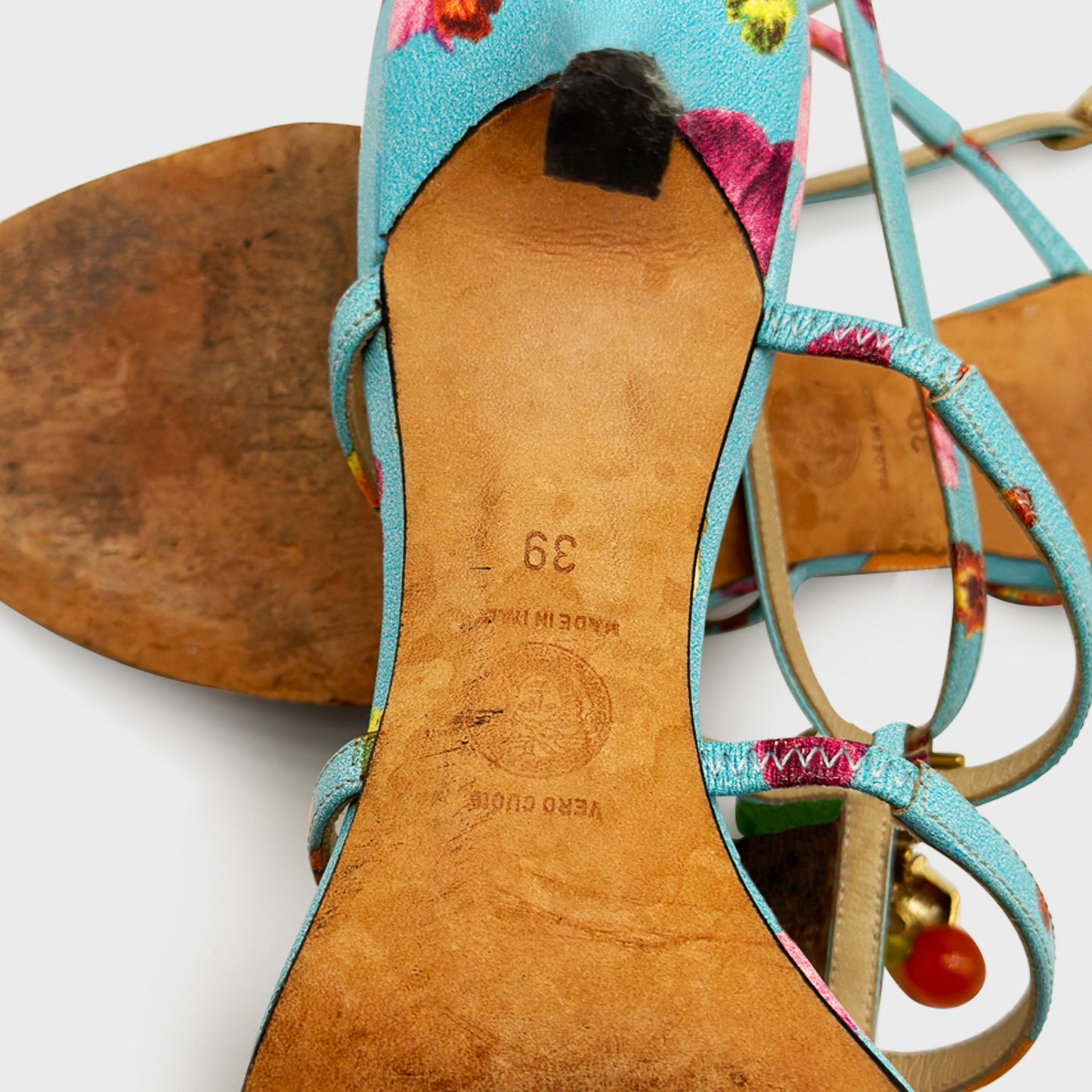 Sandales Bleu et Fleur Versace 2000