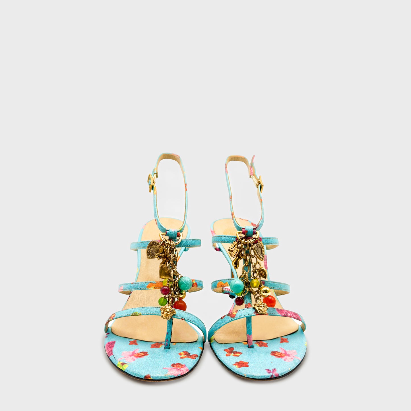 Sandales Bleu et Fleur Versace 2000