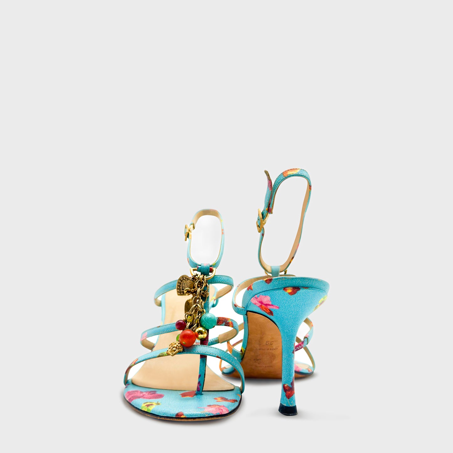 Sandales Bleu et Fleur Versace 2000