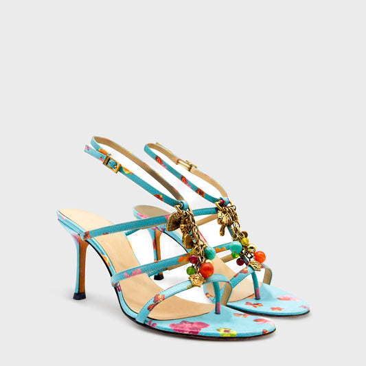 Sandales Bleu et Fleur Versace 2000