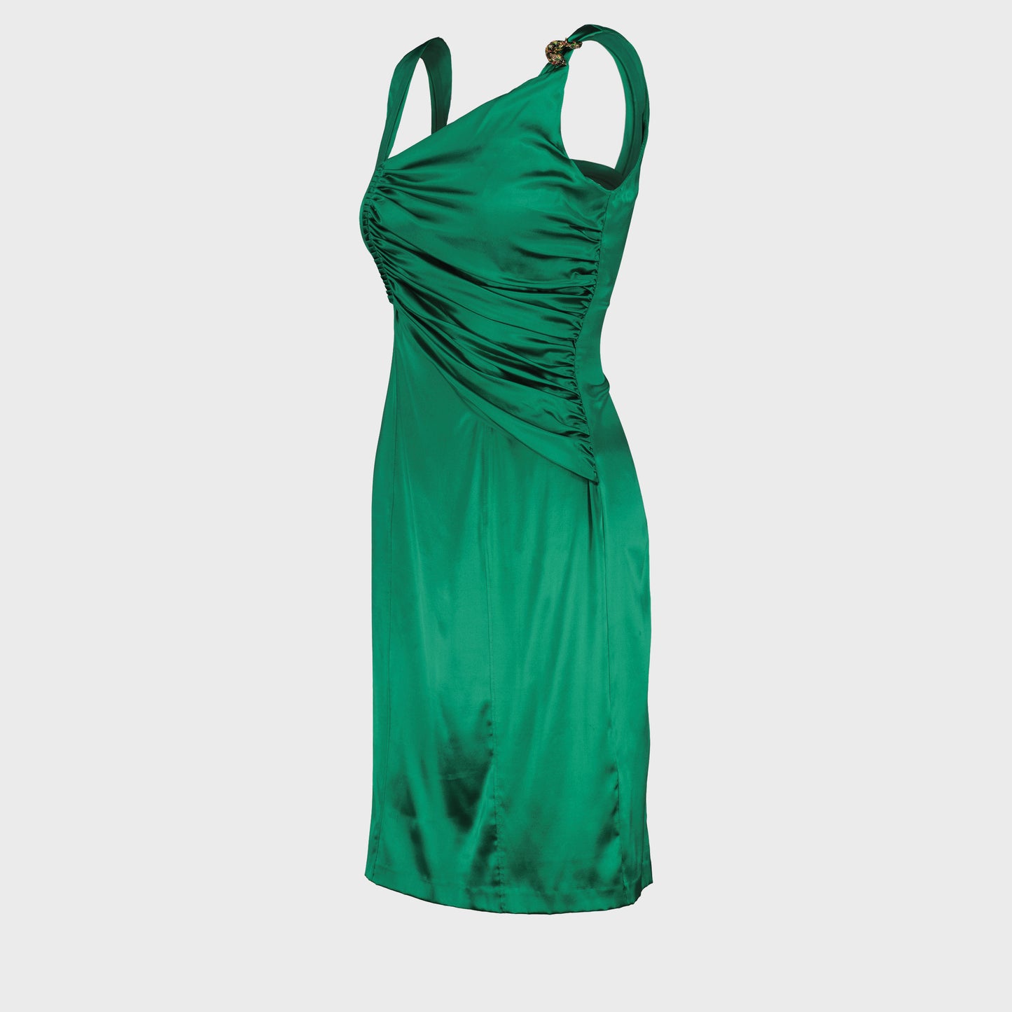 Roberto Cavalli Emerald Silk Dress