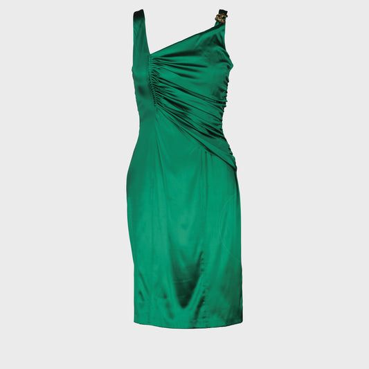 Roberto Cavalli Emerald Silk Dress