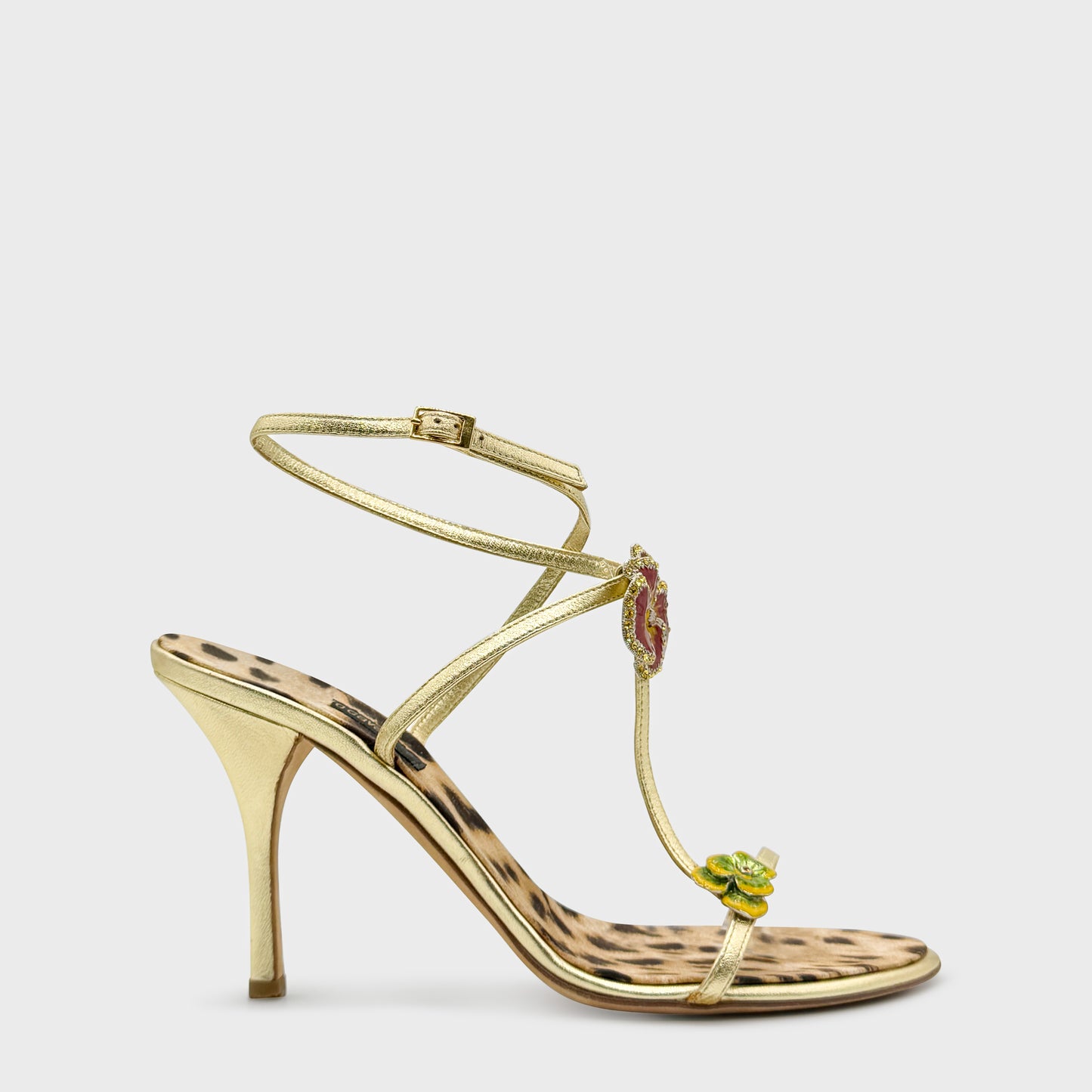 Escarpin Or Fleur Roberto Cavalli 2000
